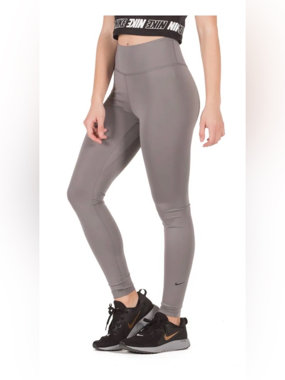 Nike Dri Fit Women’s Mid-Rise All In Tights 7/8 Leggings Coal Gray AJ8827-056 -S